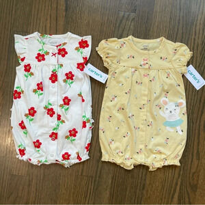 NEW Carter’s - Set of 2 Floral Onesies